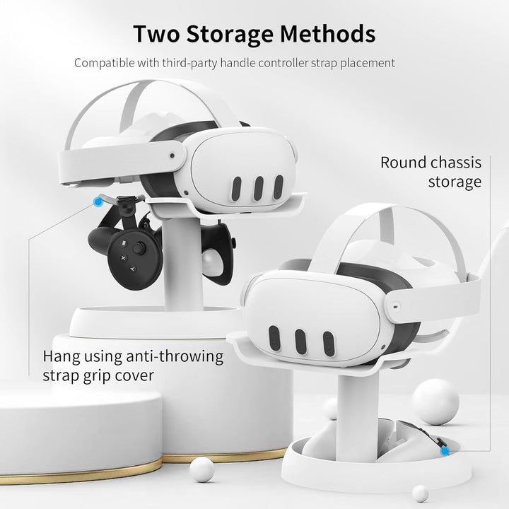 AMVR VR Stand Kompatibel mit Meta Quest 3s/Quest 3/Quest 2/Vision Pro/Pico 4 - Universal VR Headset