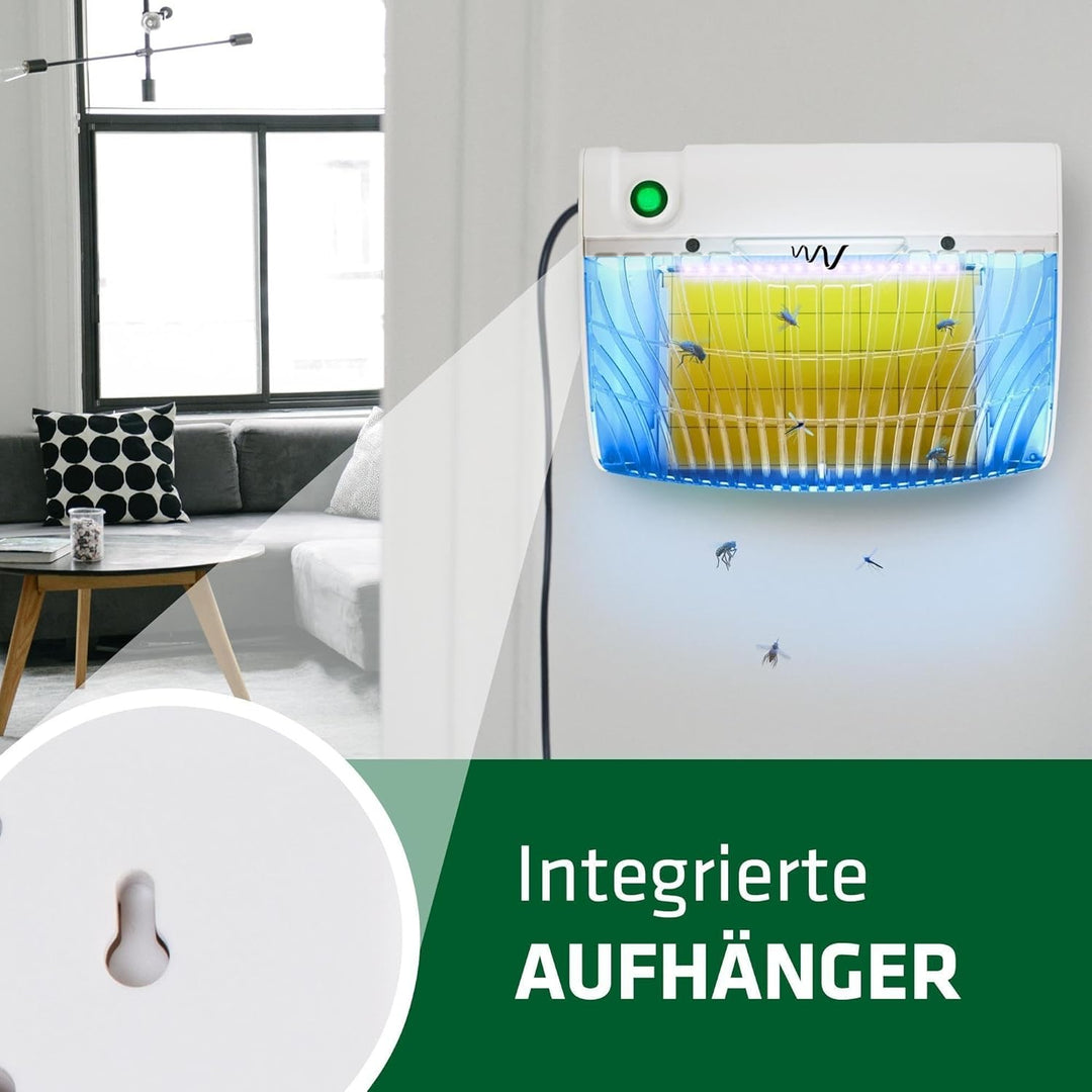 GARDIGO® Gelbfalle mit UV Licht für 70m² I Insektenfalle gegen Mücken, Fliegen I Hygienische Mückenf