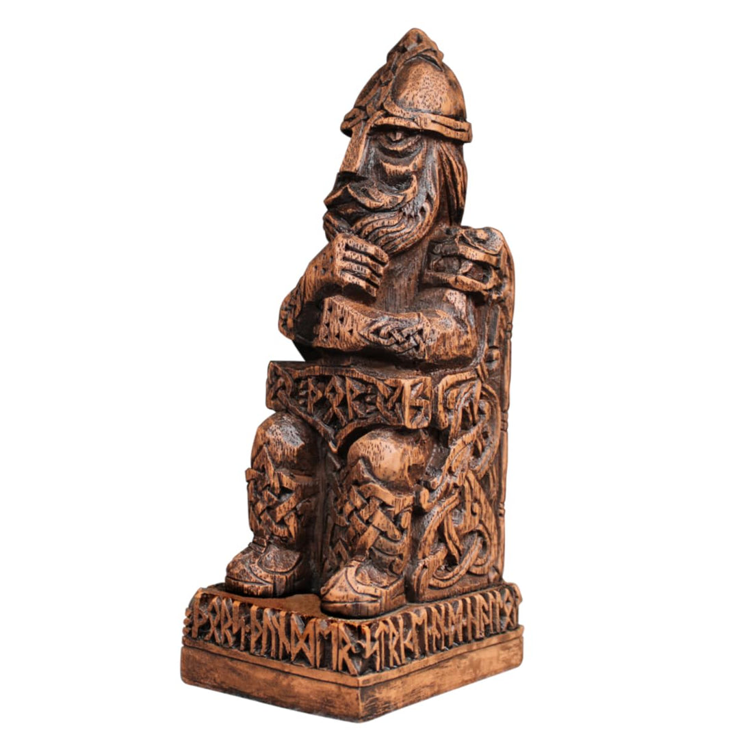Dryad Design Nordischer Gott Thor Statue Holz-Finish