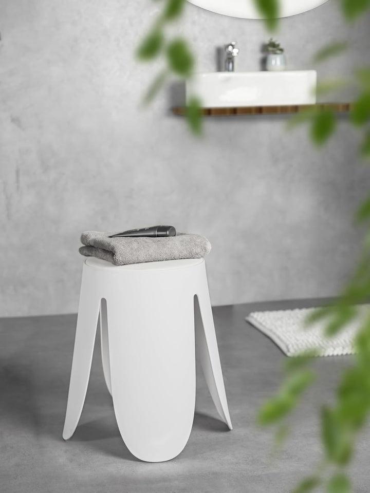 WENKO Badhocker Mod. Comiso, belastbar bis 180 kg, mit gepolsterter Sitzfläche und rutschsicheren Fü