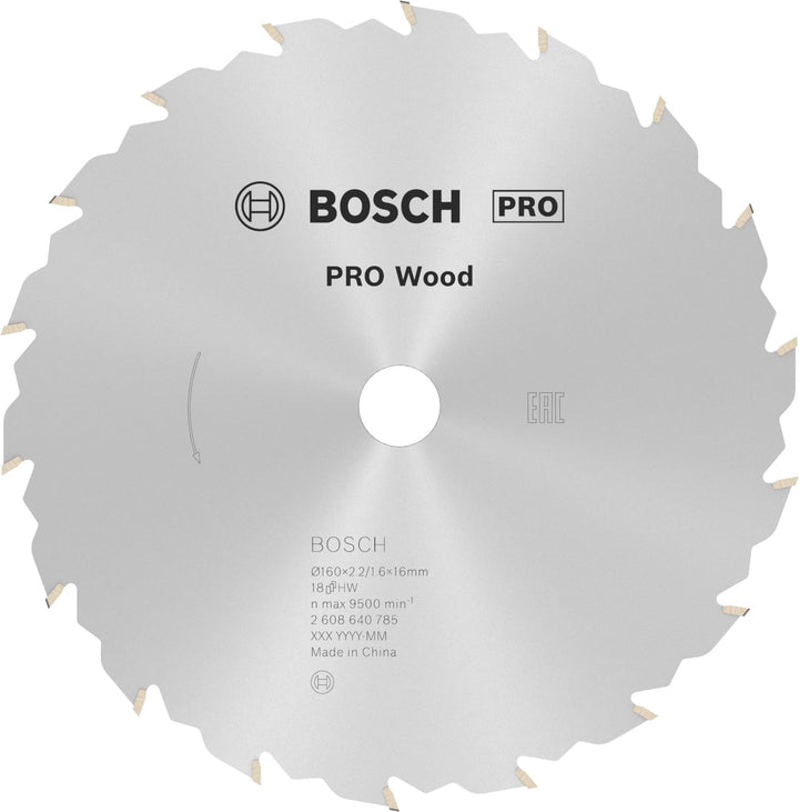Bosch 1x PRO Wood Kreissägeblatt für Akku-Handkreissägen (für Weichholz, Hartholz, Ø mm, Professiona