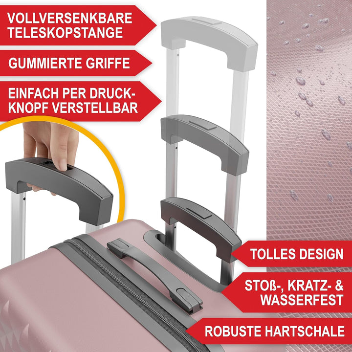 Onbest Premium Kofferset 4-TLG – Reisekoffer mit TSA-Lock, USB-Anschluss – Plus 1x Kofferwaage, 2X K