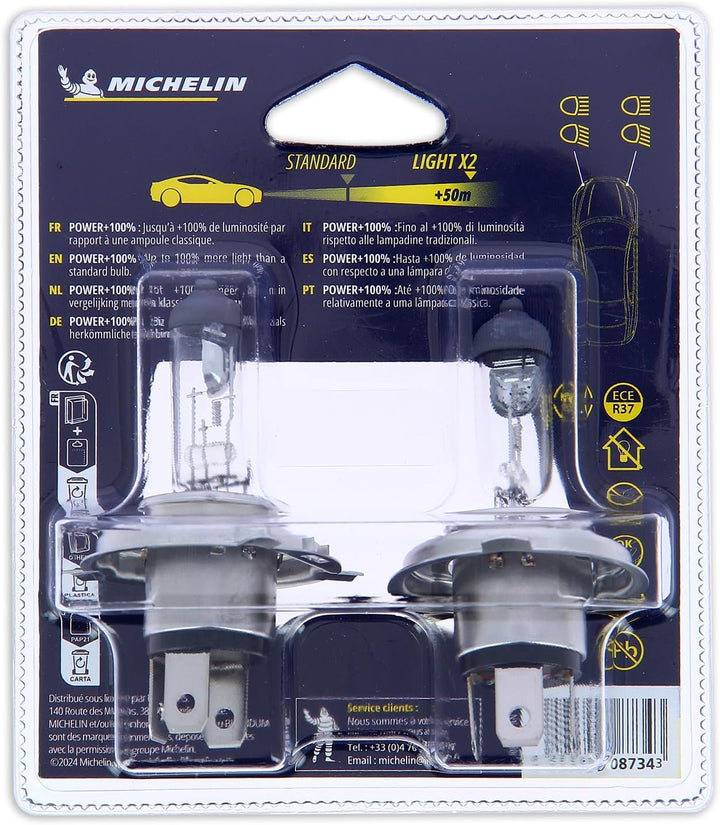 Michelin 008734 Power +80% 2 Glühbirnen H4 12V 60/55W
