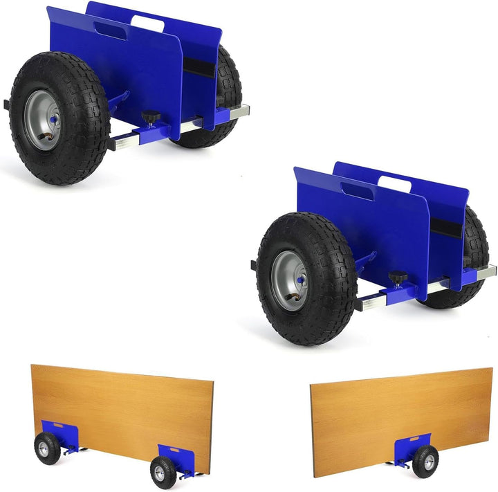 2 Stück Plattenwagen, 272 kg Tragfähigkeit, Mit 25.4CM Gummiluftreifen, Klemmwagen Plattentransportw