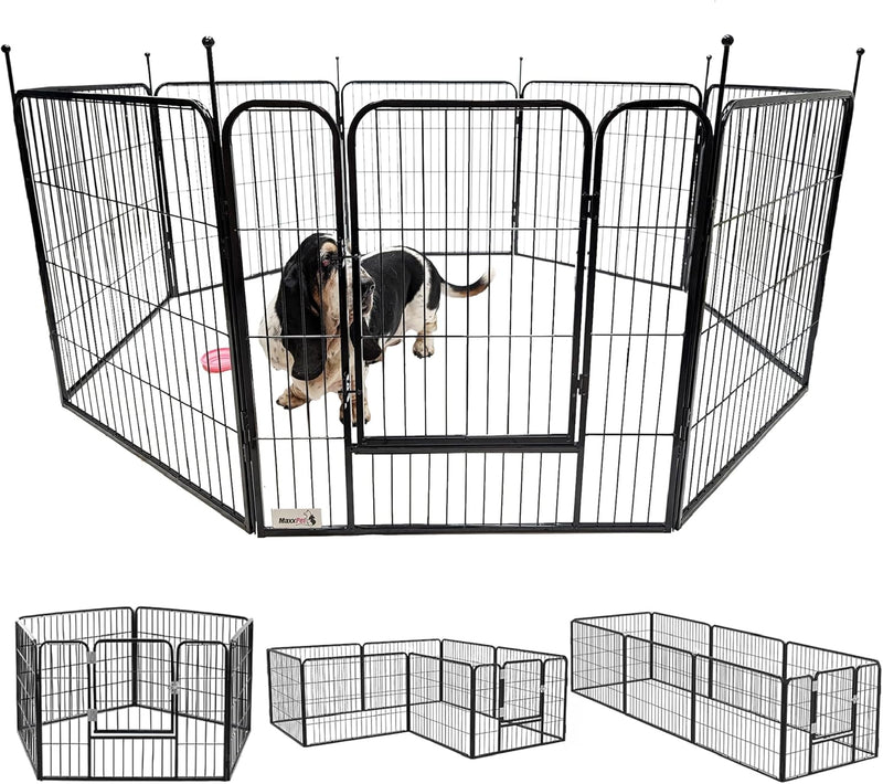 MaxxPet Welpenaufstall 80x80 cm - Freilaufgehe für Hund, Welpen & andere Haustiere - Tierlaufstall -