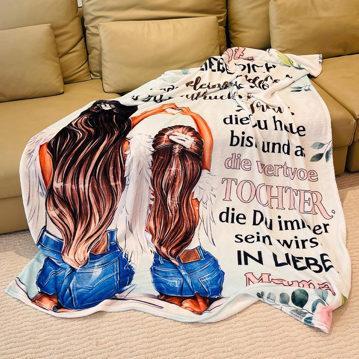 Kuscheldecke Brief an Meine Tochter - Super Weiche Flanelldecke für Sofa, Positive Ermutigung von Mu