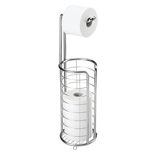 mDesign Toilettenpapierhalter stehend - moderner Papierrollenhalter fürs Badezimmer - rostfreier Klo