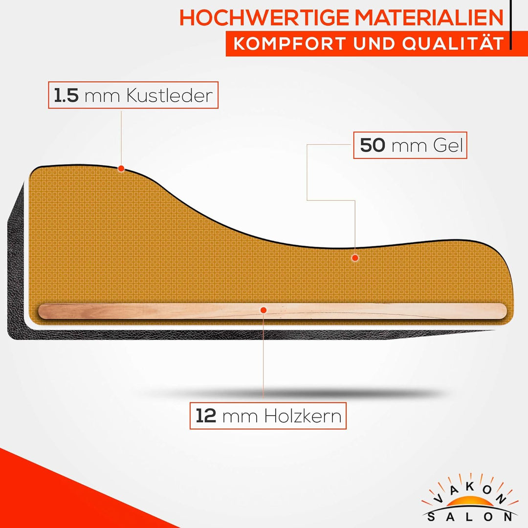 VAKON SALON - Breitsitz Arbeitshocker auf Rollen, höhenverstellbar von 55-75 cm - Drehhocker, Rollho