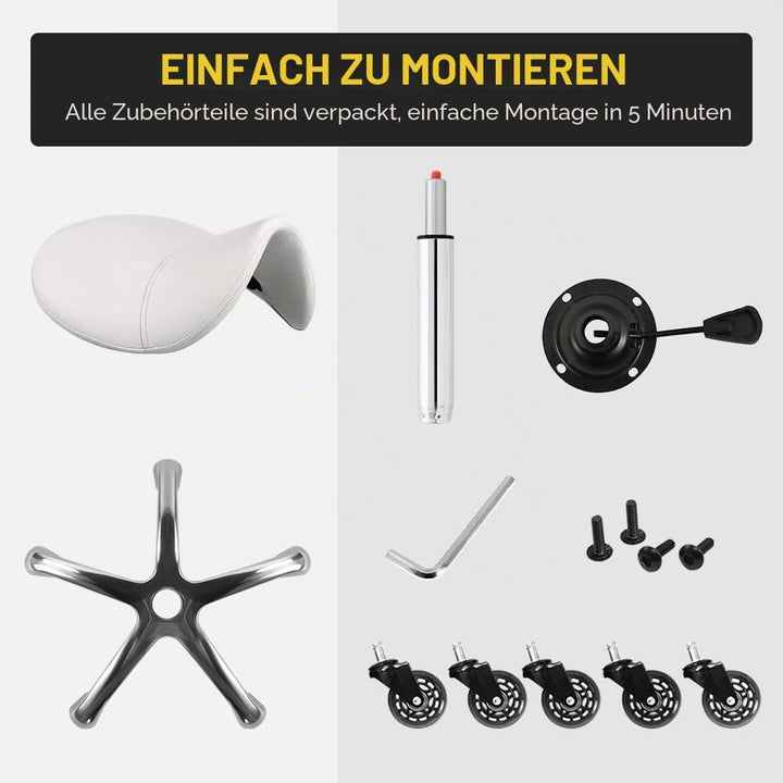 Robuster Rollhocker mit Rädern Hydraulischer Drehgelenk Verstellbarer Rollhocker Ergonomisch Dickes