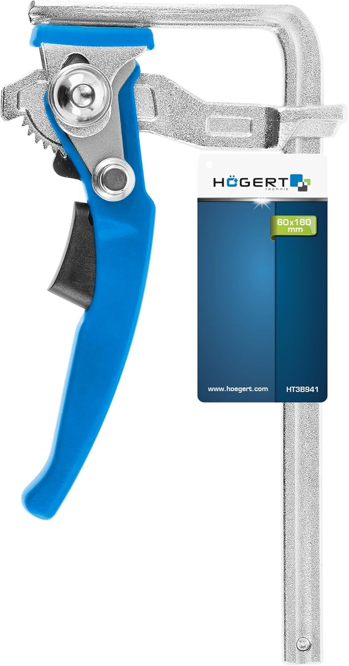 Högert Technik - Hebelzwinge 160 mm I Befestigungskraft bis 2050 N I Aus Gehärtetem Stahl I Arretier