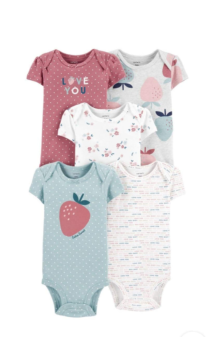 4er-Pack Bodys langarm Dinos 12 Monate erdbeere, 12 Monate erdbeere