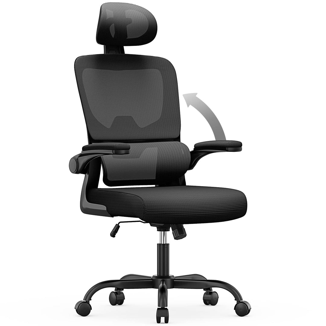 naspaluro Ergonomischer Bürostuhl, Schreibtischstuhl mit C-förmiger Lordosenstütze, Verstellbarer Ko