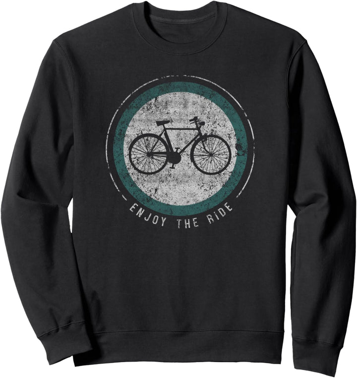 Trendy Enjoy The Ride Bicycle Vintage Logo Sweatshirt