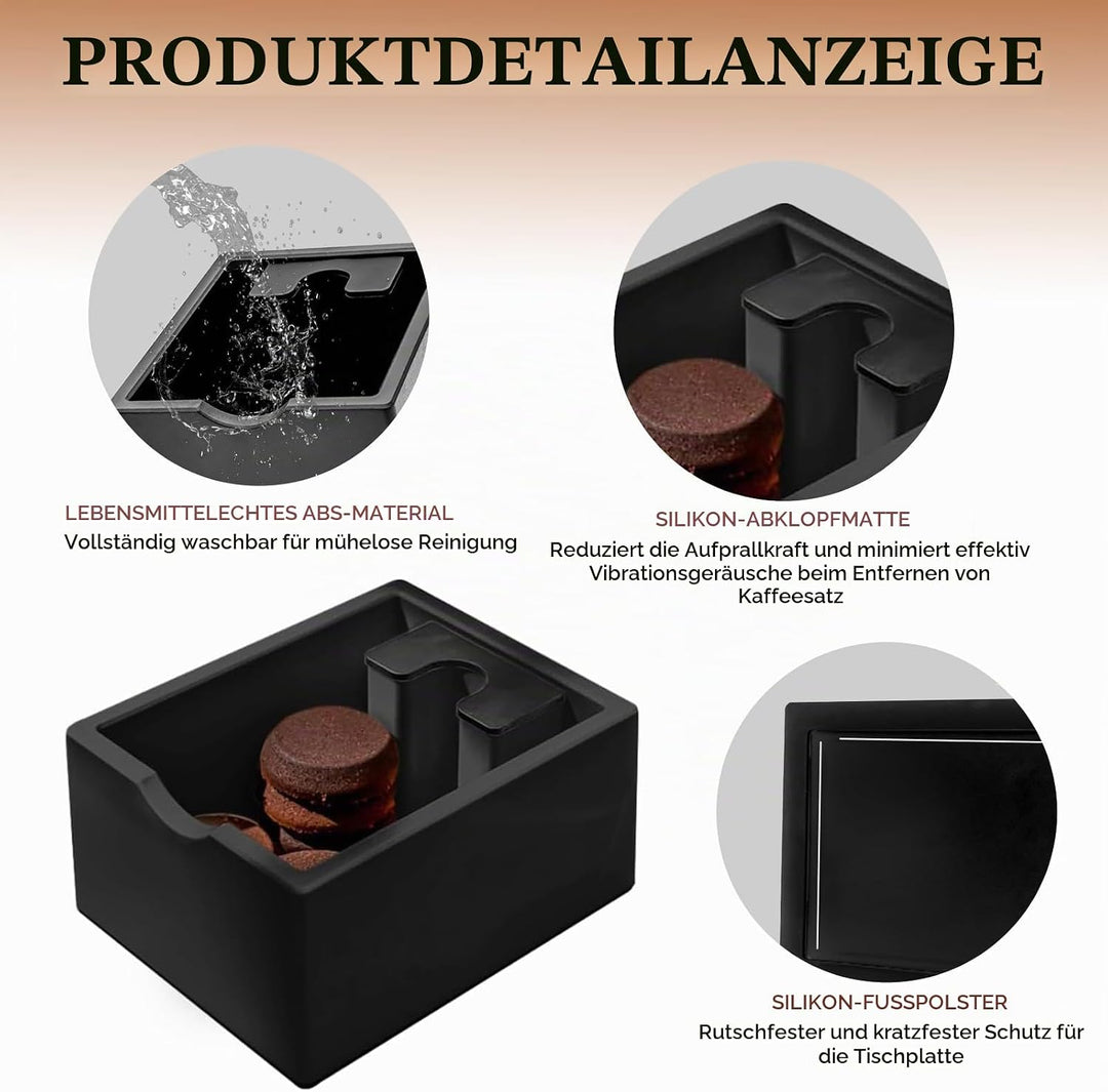 Abklopfbehälter für Siebträger,Kaffeesatz Abschlagbehälter, Abklopfbehälter mit grösserem Fassungsve