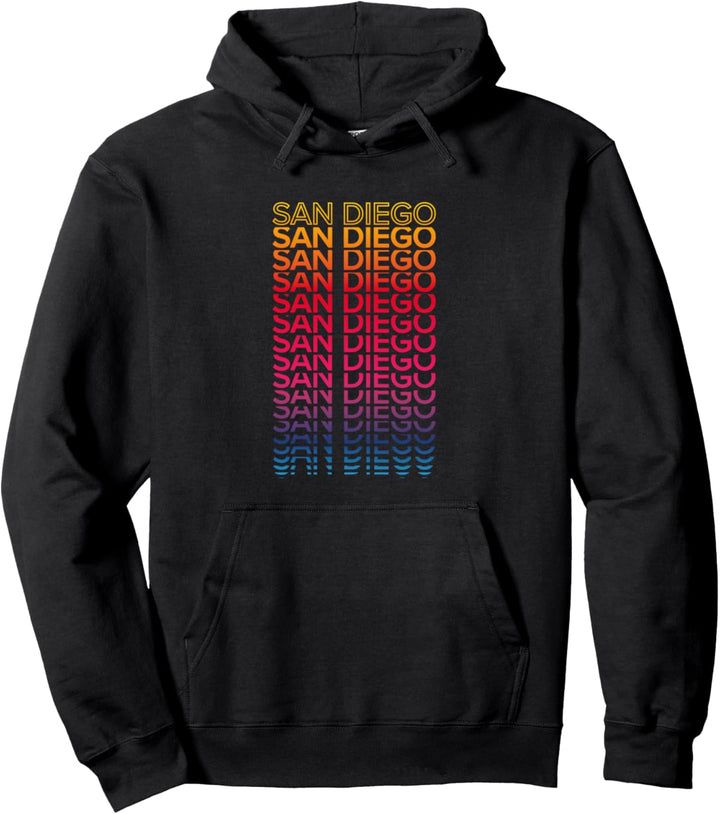 Retro USA Bunte Stadt - Nostalgisches San Diego Pullover Hoodie