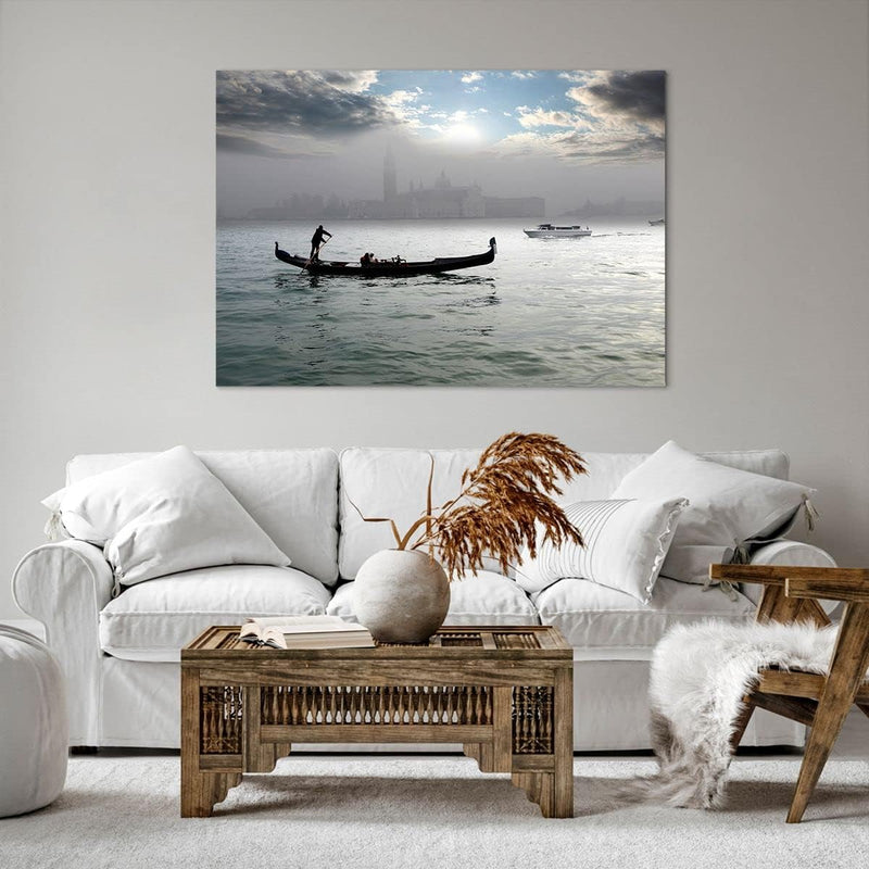 Bilder auf Leinwand 100x70cm Leinwandbild Venedig italien stadt wasser Gross Wanddeko Bild Schlafzim