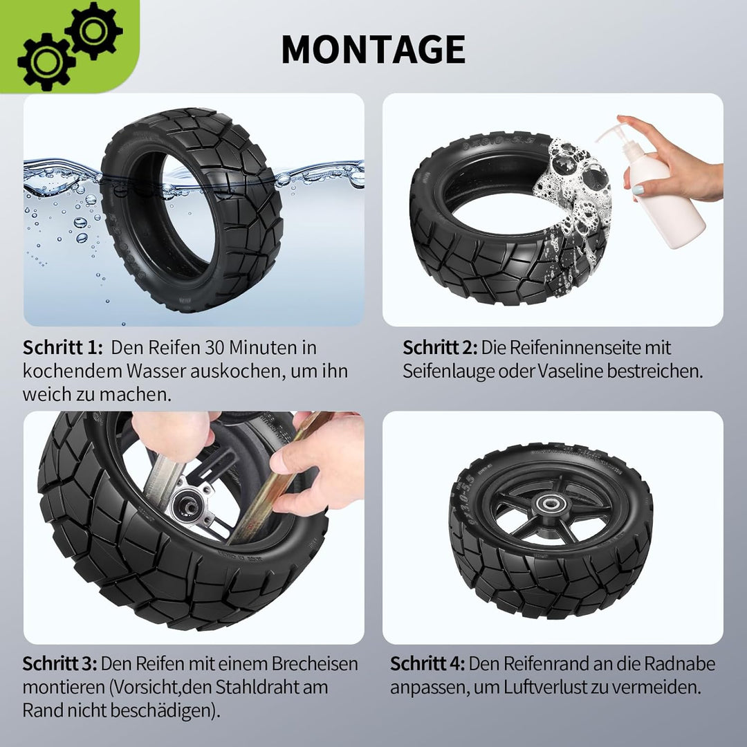 9x3,0-5,5 Tubeless Reifen für Kukirin G2 Pro (Neu) Elektroroller 9 Zoll Ersatzreifen Schlauchlose Va