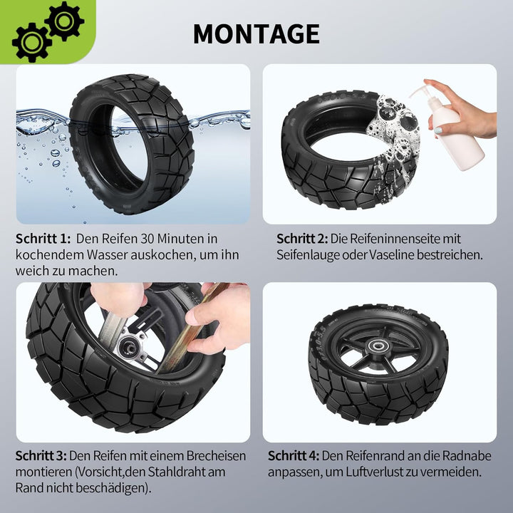 9x3,0-5,5 Tubeless Reifen für Kukirin G2 Pro (Neu) Elektroroller 9 Zoll Ersatzreifen Schlauchlose Va