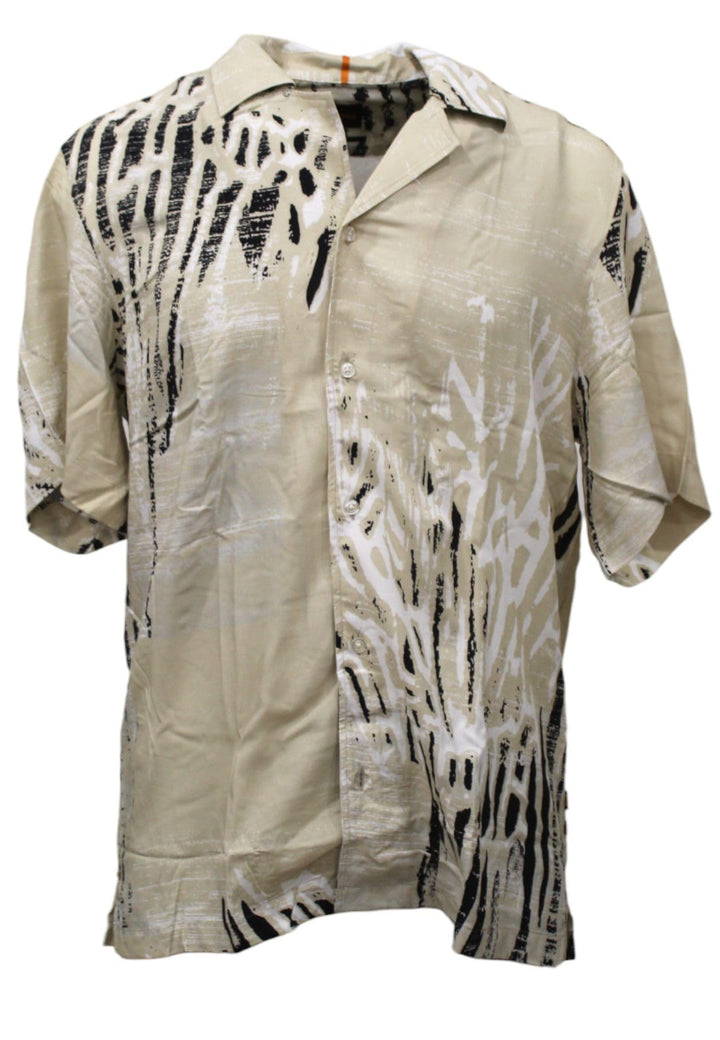 BOSS Herren Rayer Regular-Fit Hemd mit saisonalem Print XL Light Beige272, XL Light Beige272
