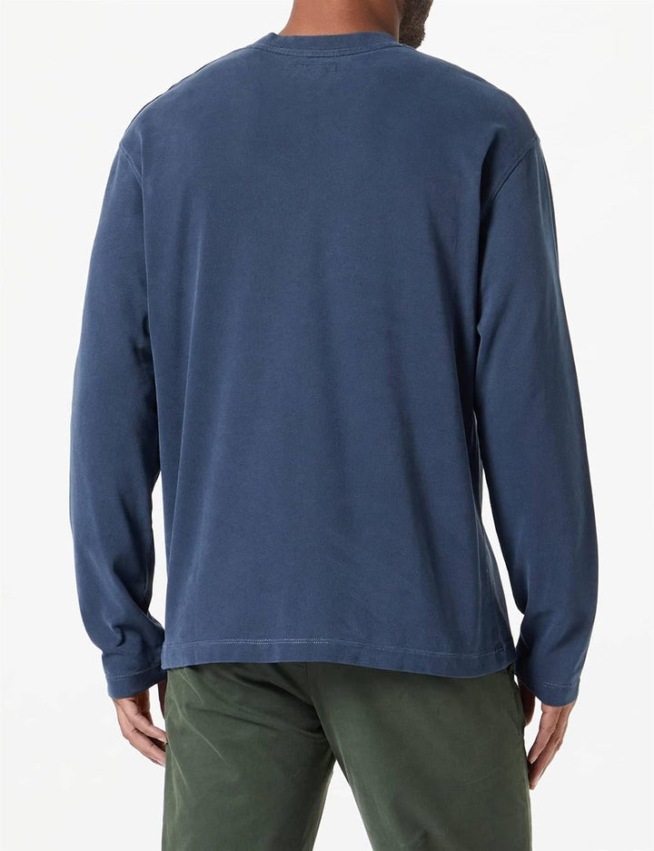 Marc OߴPolo Herren Langarmshirt aus Bio-Baumwolle mit Rundhalsausschnitt, XL Blau