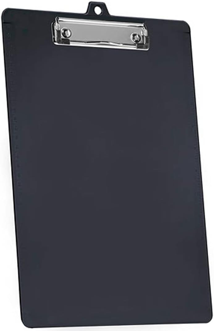 Acrimet Klemmbrett A4 (34 cm x 24 cm) Flacher Metallklammer mit seitlichen Linealen (Schwarz Farbe)