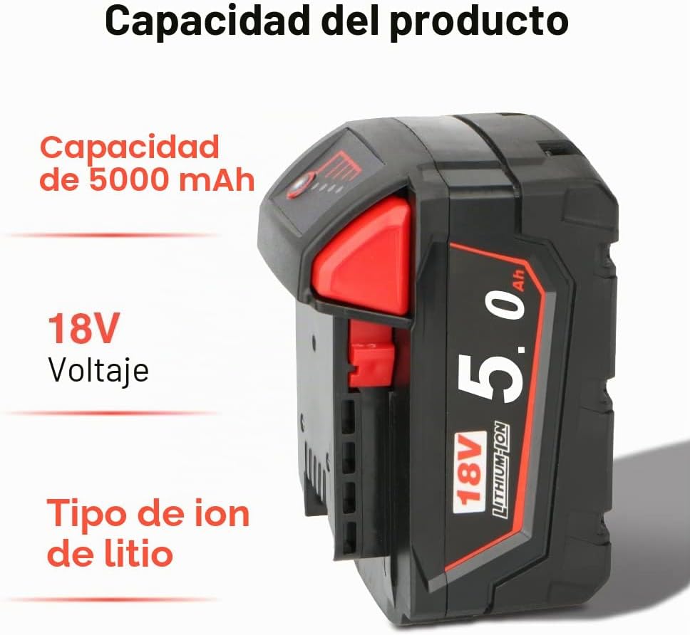 Powarobor Akku-Laubbläser für Milwaukee M18 18V mit 5,0Ah Akku Set | Leistungsstarker elektrischerGe