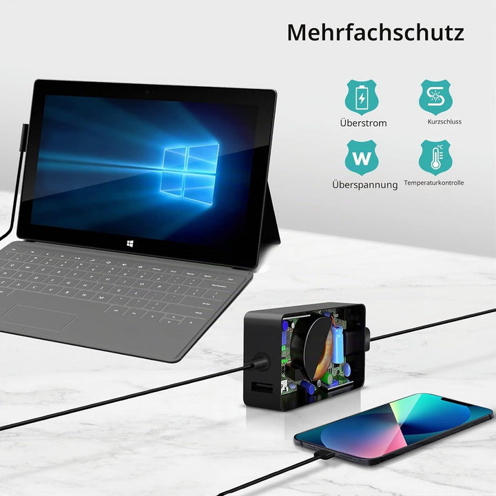 Surface Pro Ladegerät, 44W 15V 2.58A(Arbeitet mit 39W/36W/24W) Microsoft Netzteil für Surface Pro 3/