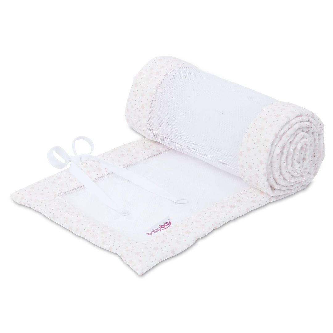 babybay Nestchen Mesh passend für Modell Original, weiss Glitzersterne rosé weiss Glitzersterne rosé