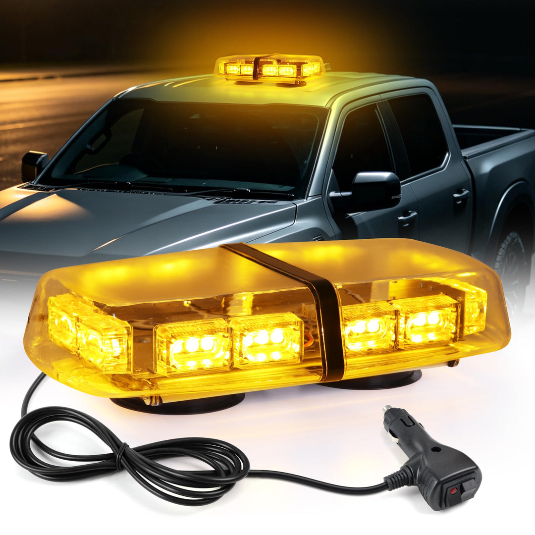ROUTEKING 36 LED Warnleuchte - 12/24V Rundumkennleuchte Warnlicht 7 Modi Light Mit Super Magnetfuss,