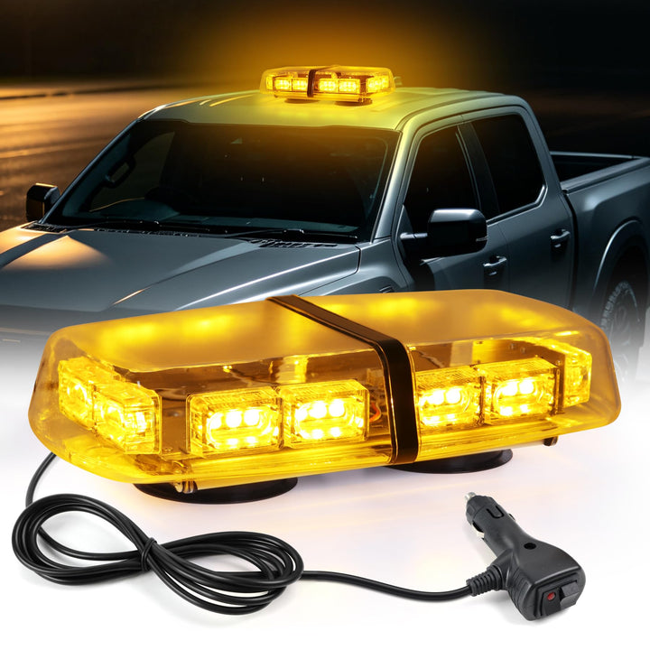 ROUTEKING 36 LED Warnleuchte - 12/24V Rundumkennleuchte Warnlicht 7 Modi Light Mit Super Magnetfuss,