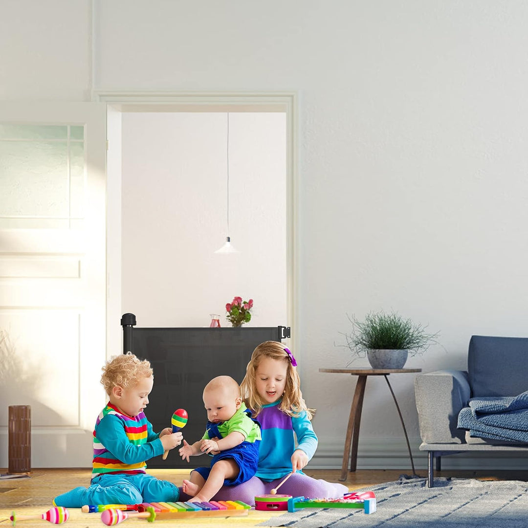 Froadp PVC Türschutzgitter, Ausziehbar Baby Treppengitter für Kinder und Haustiere, Einziehbares Tre