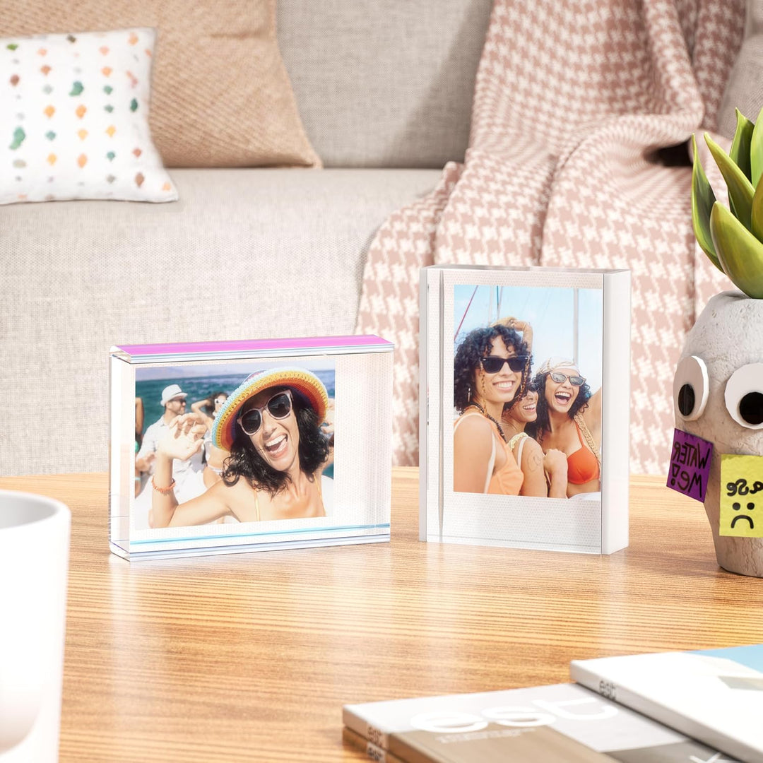 WINKINE Instax Mini-Bilderrahmen, 3 Stück, Polaroid-Rahmen, transparent, niedlich, für Tischplatte u