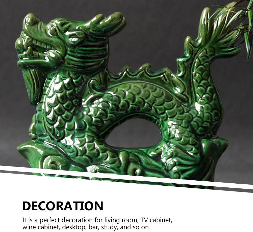 YARNOW Chinesische Tierkreiszeichen Figuren Drachen Figuren Feng Shui Statue Keramik Skulptur Drache