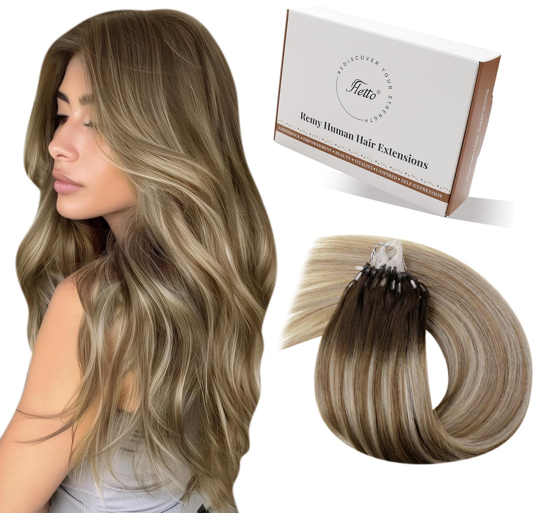 Hetto Blond Microring Echthaar Extensions Microring Extensions Echthaar Extensions Microring Echthaa