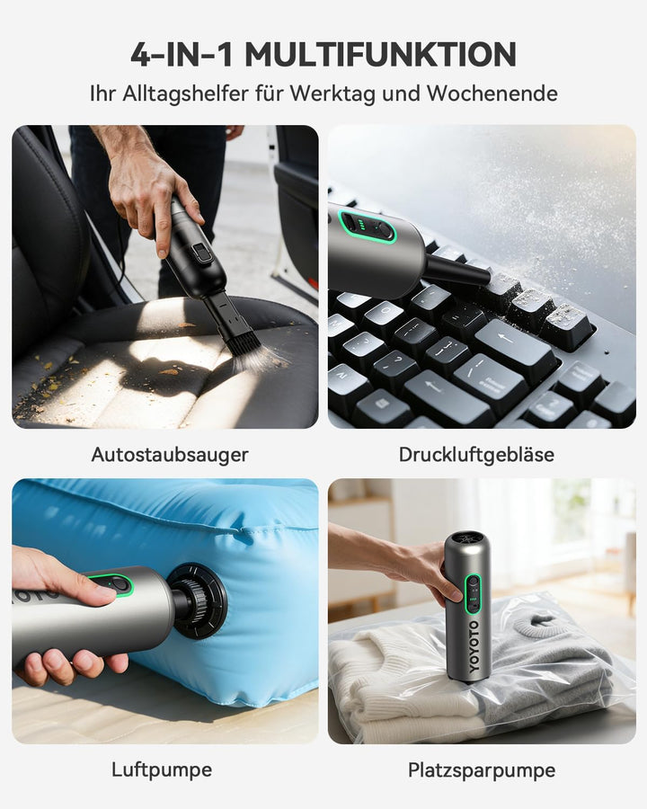 Akku-Autostaubsauger mit hoher Leistung Hellgrau