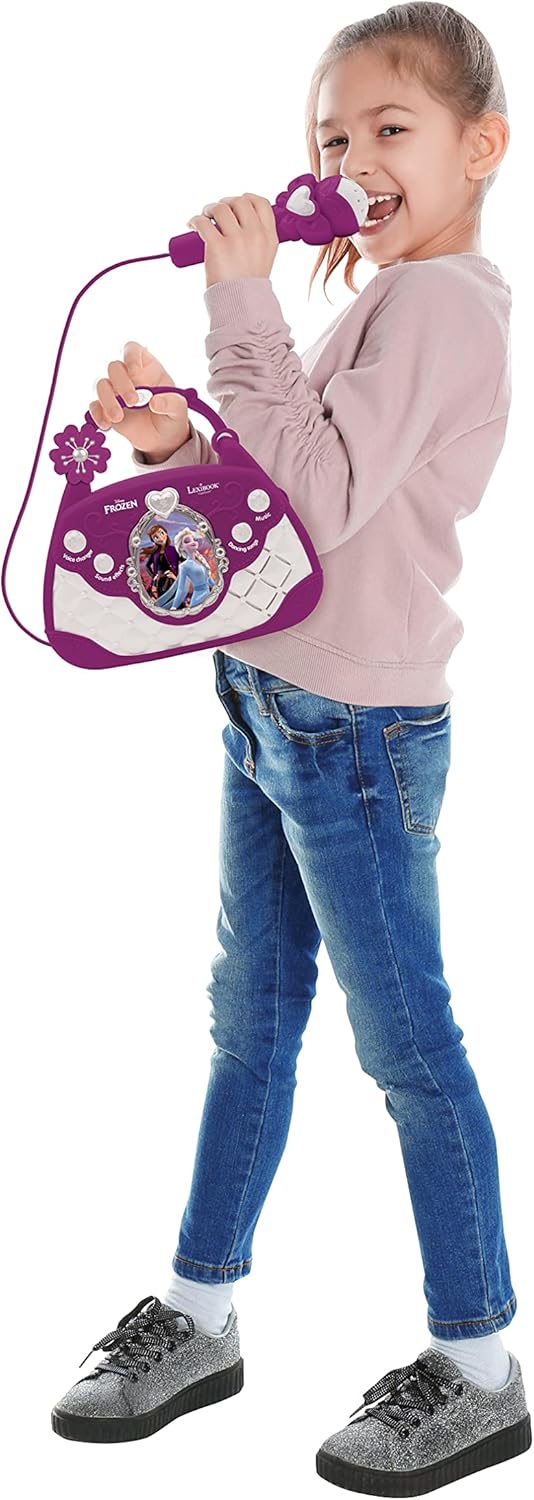 Lexibook Disney Frozen Die Eiskönigin ELSA Musikalischer Sprecher mit Mikrofon, Voice Changer Funkti