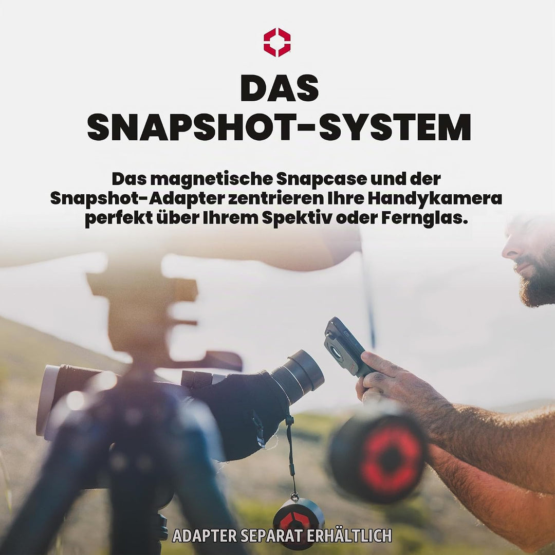 OLLIN Snapshot Snapcase - Digiscoping Hülle für Apple iPhone 17 | Magnetischer Spektiv-Telefonadapte