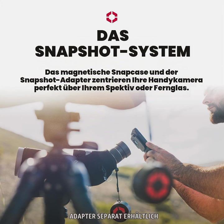 OLLIN Snapshot Snapcase - Digiscoping Hülle für Apple iPhone 17 | Magnetischer Spektiv-Telefonadapte