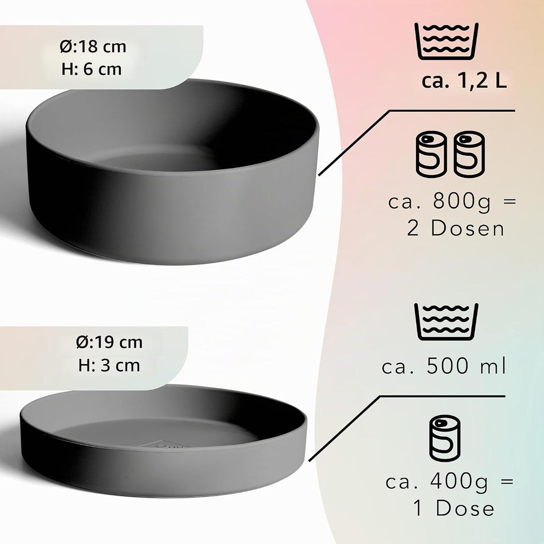 ne&amp;no® Silikon Hundenapf 1200 ml mit Deckel für kleine und mittelgrosse Hunde | im Kühlschrank luftd