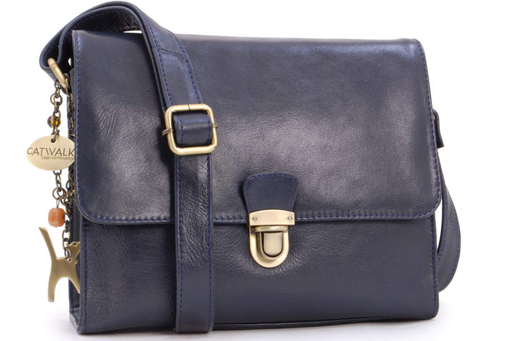 Catwalk Collection Handbags - Damen Leder Umhängetasche - Crossbody Bag/Handtasche Mittelgross - Ver