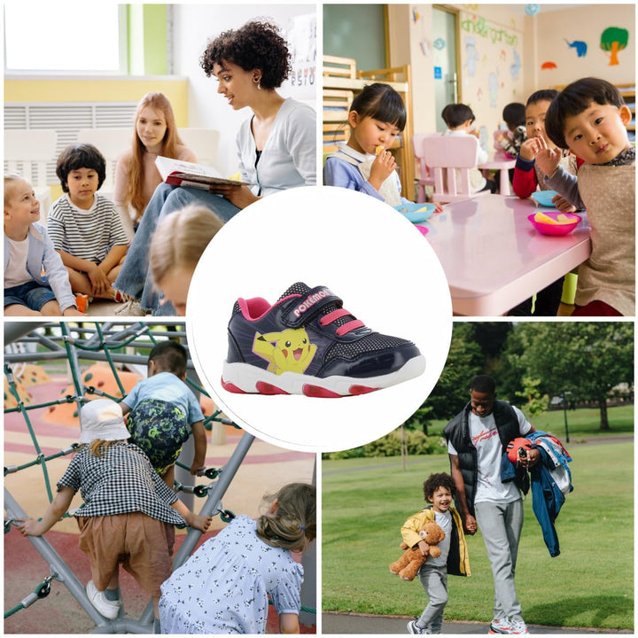 Pokemon Schuhe Mädchen von 2 bis 6 Jahre, LED Leuchtschuhe für Kinder mit Pikachu Motiv, Turnschuhe