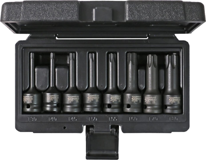 KS Tools 911.0901 1/2" Kraft-Bit-Stecknuss-Satz TX, 8-tlg., T30-T80