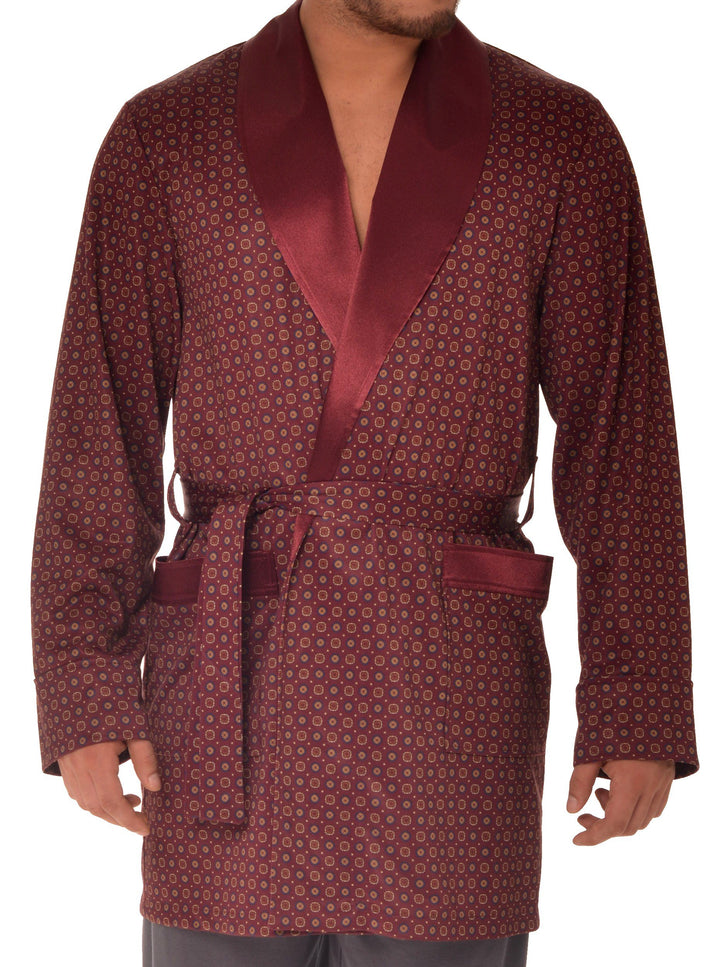 Herren Morgenmantel - Revise Brais RE-503 - Kurz - Dünn und leicht M Bordeaux rot, M Bordeaux rot