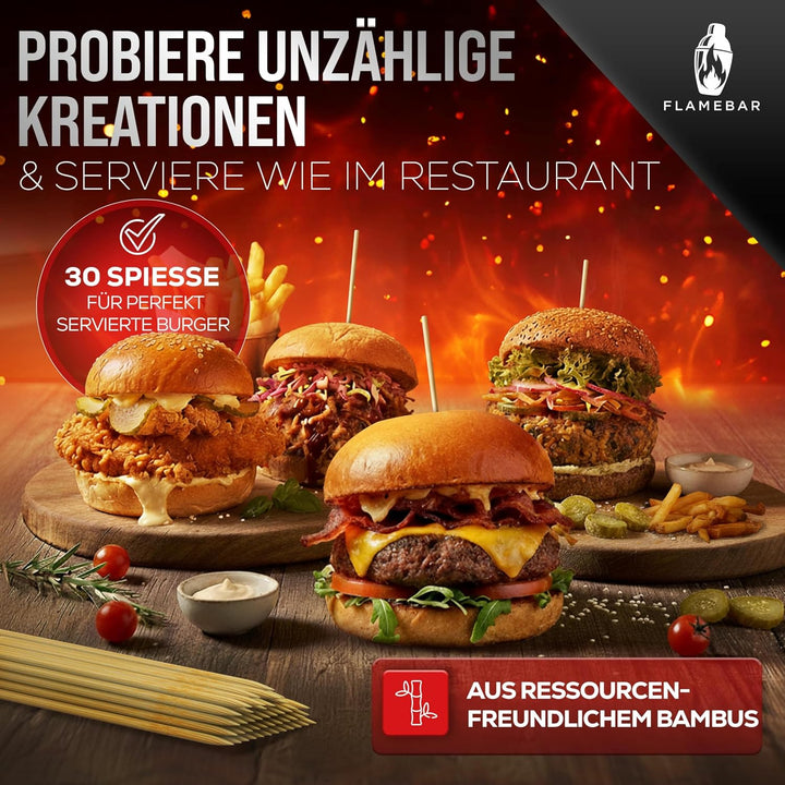 XXL Burgerpresse Set Edelstahl - 5-teilig I Smash Burger Set für 100% Burgergenuss I Burger Presse i