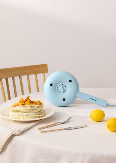 CREATE/CREPE MAKER/Crêpe-Maker elektrischer Blau/Rutschfeste Platte, Ø21cm, 600W