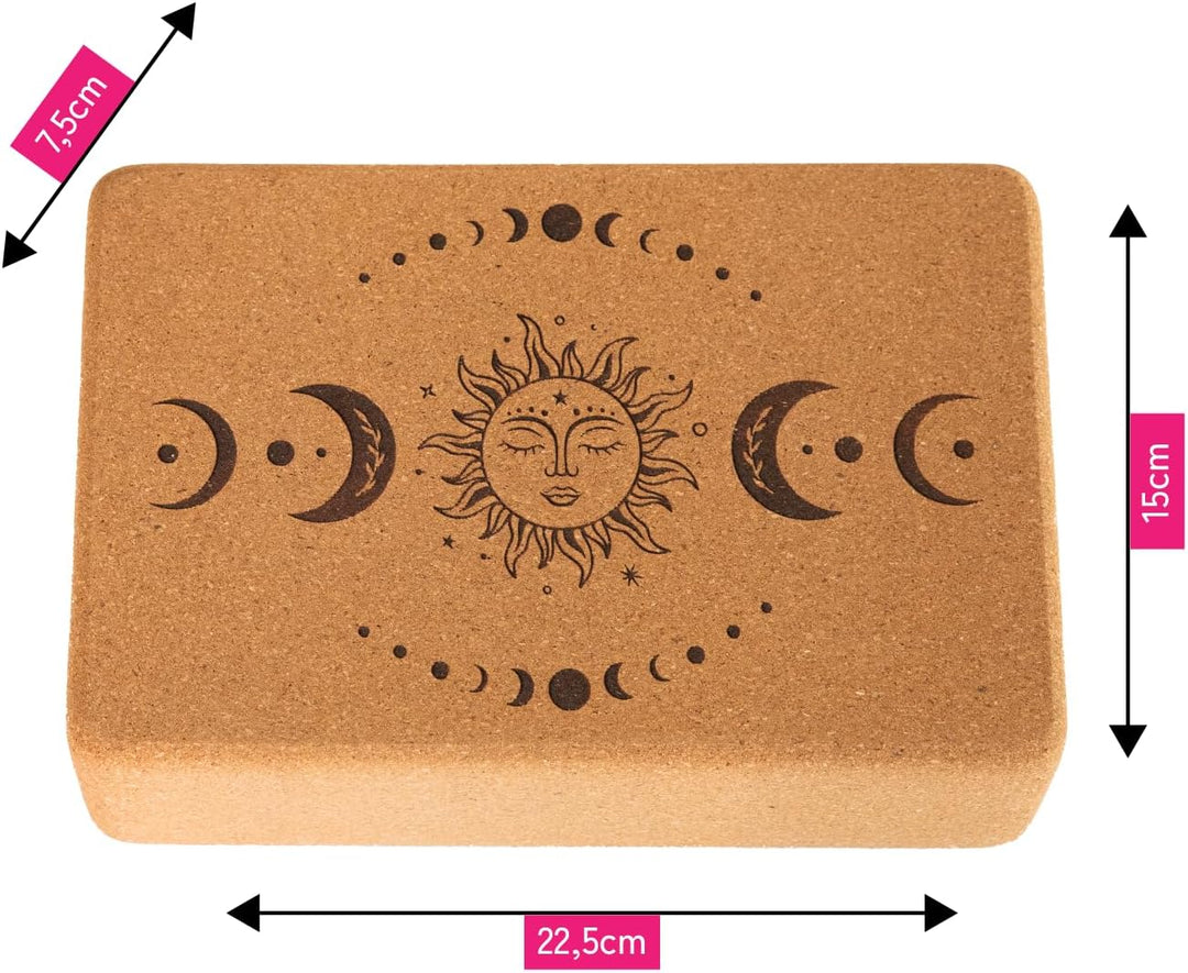 Yoga Block "natural touch" aus Kork/mittlere Grösse/abgerundete Ecken/Klassisches Yogahilfsmittel bz