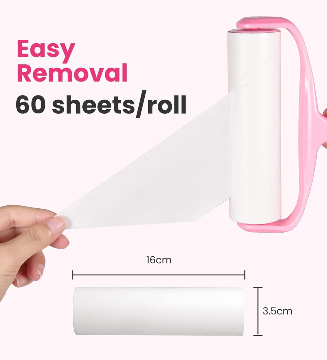 Fusselrolle Ersatzrolle, 16cm Universal Kleberpapier 7 Bände, 420 Blätter Kleberpapier, Rollenpapier
