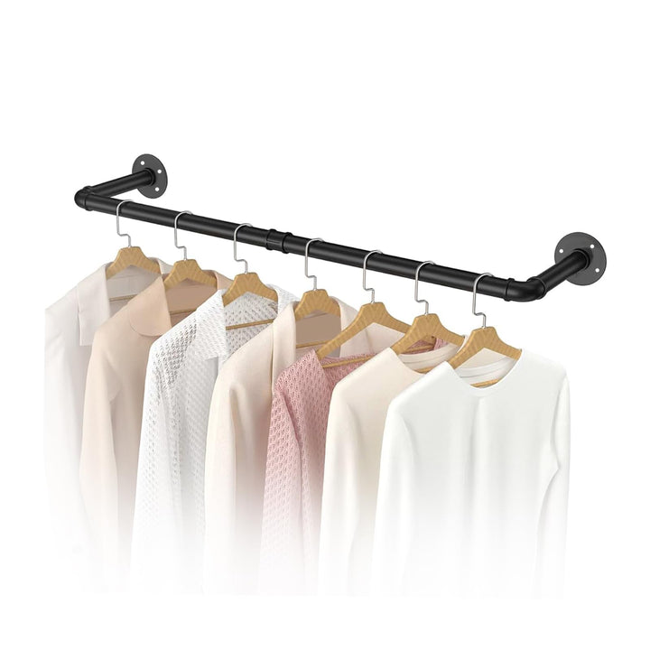 Industrierohr Kleiderstangen, 90cm Kleiderständer Wandmontage, Platzsparend Robuster Abnehmbare Retr