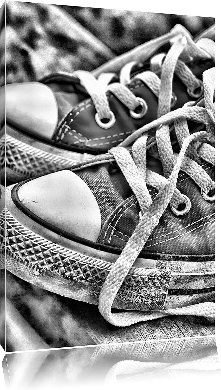 Pixxprint Trendige Schuhe als Leinwandbild/Grösse: 100x70 cm/Wandbild/Kunstdruck/fertig bespannt, 10