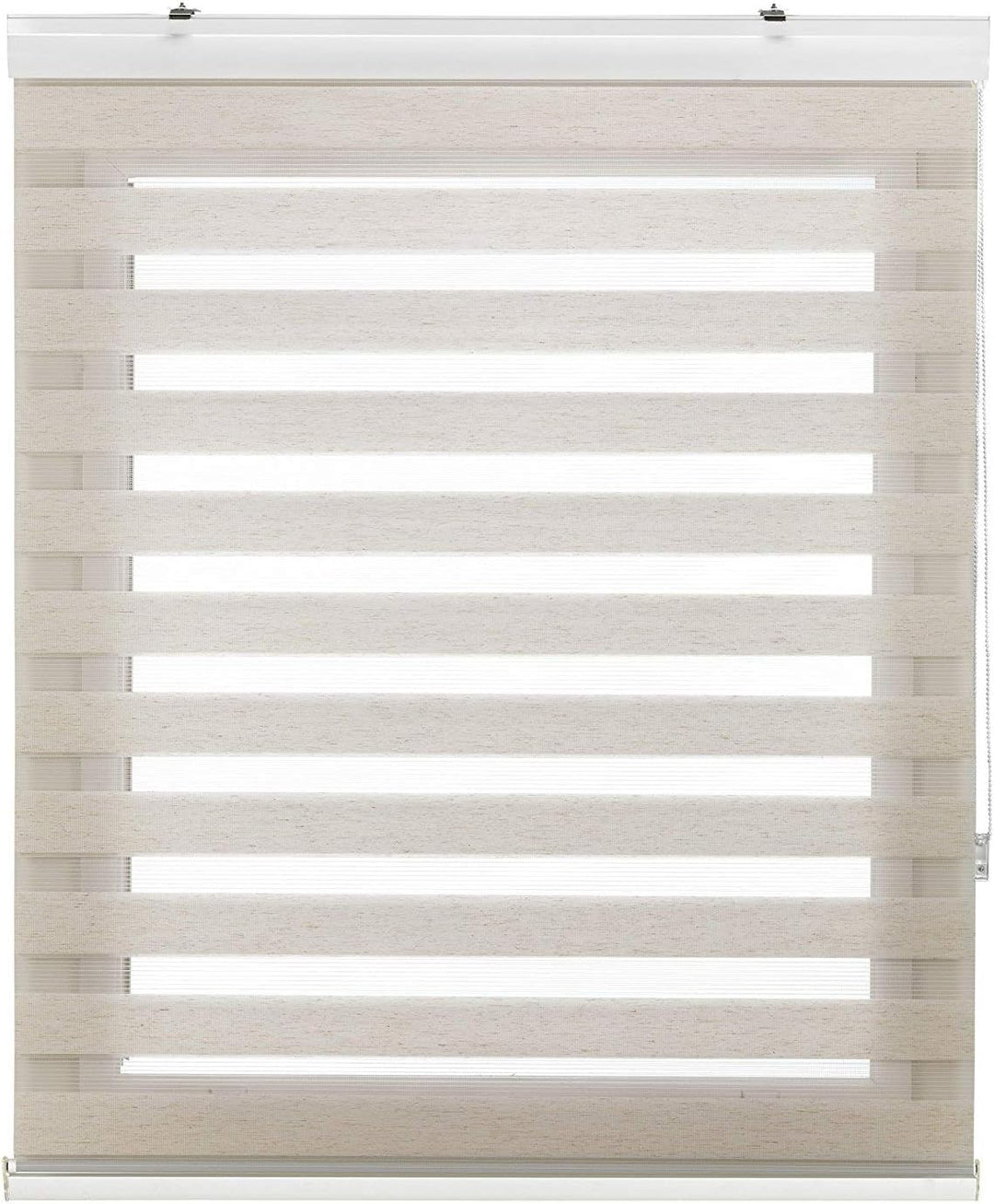 Estoralis 36939 SANSA Doppelrollo mit dekorativer Kassette, Polyester, Ekrü, 125 x 250 cm Ekrü 125 x